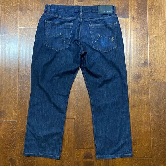 Rocawear Classic Fit Vintage Y2K Dark Denim Straight Leg Jeans Mens Size 38 x 30 - Picture 6 of 12
